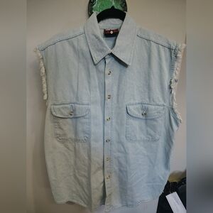 Does Not Play Well With Others! Biker Design Button Up Shirt